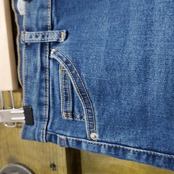 TOPSHOP JAMIE MOTO BLUE DENIM JEANS SIZE 28 x 32 RAW HEM - Picture 2 of 8